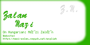 zalan mazi business card